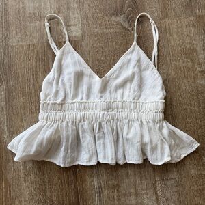 White Ruffled Women's Top
